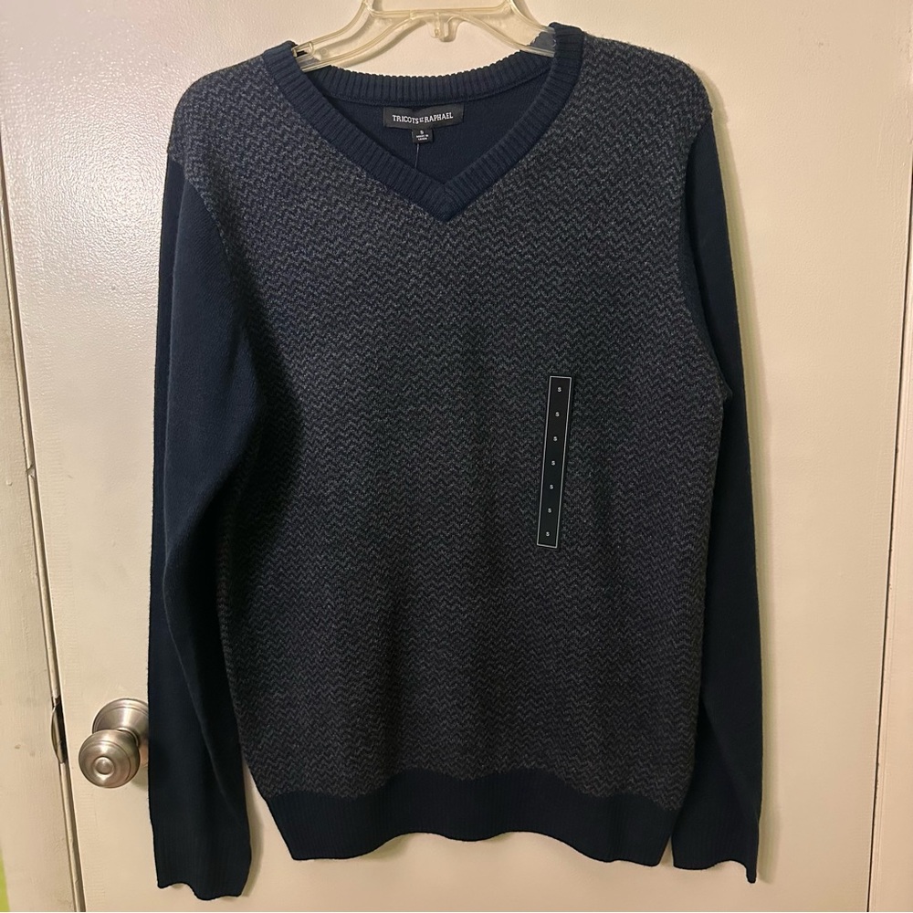 Brooks Brothers Dark Blue V-Neck Sweater